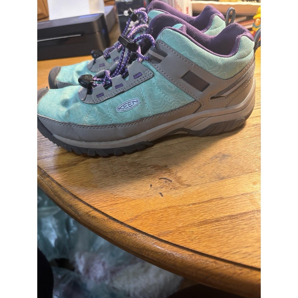 Keen Women Hiking Outdoor Shoes‎ Size 4 Green Purple Grey Adjustable Laces